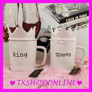 👑👑Ceramic King and Queen Mugs with Lid By Joseph A. Collection Jar Set❣️❣️
